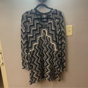 Free People Chevron Patterned Sweater Mini Dress